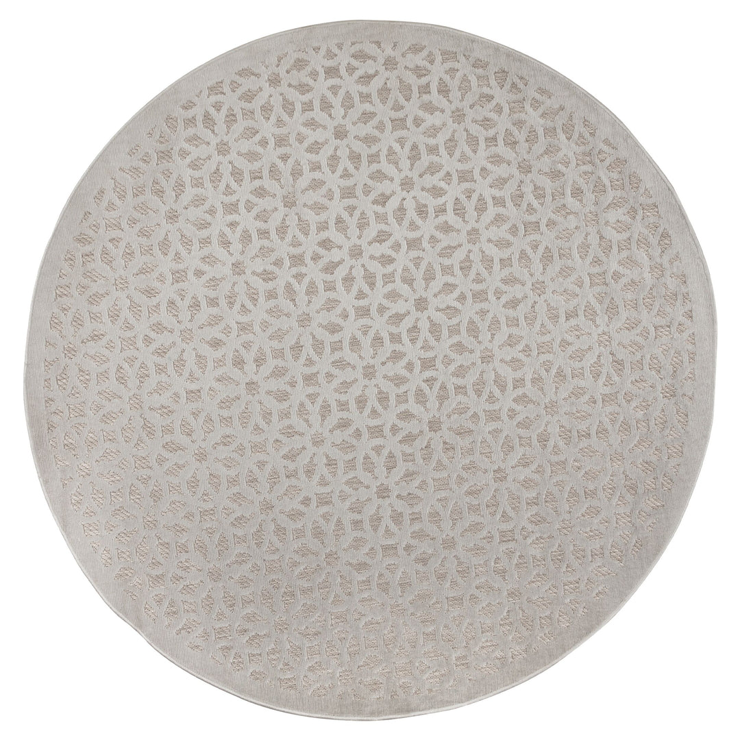 magnifique tapis rond gris pour terrasse et balcon