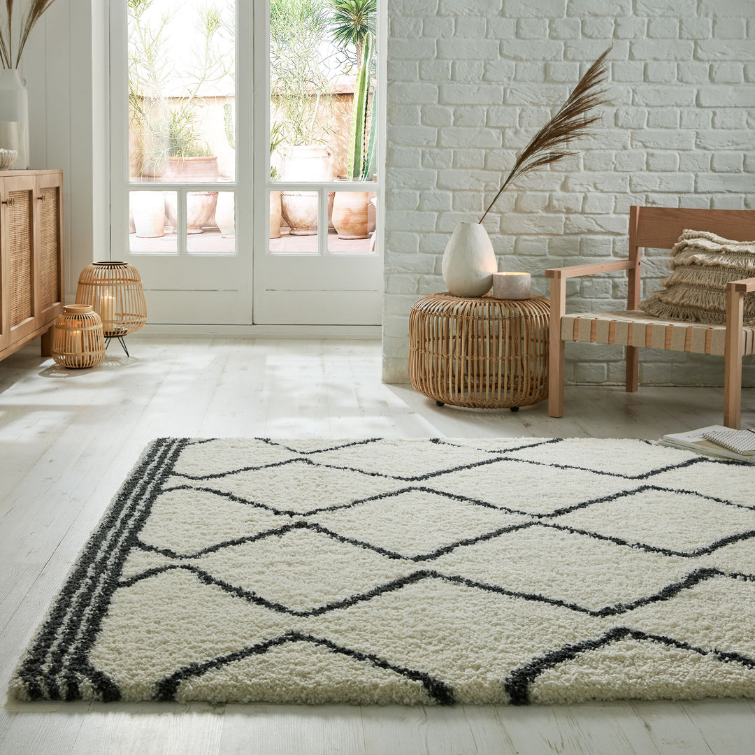 magnifique tapis berbere blanc