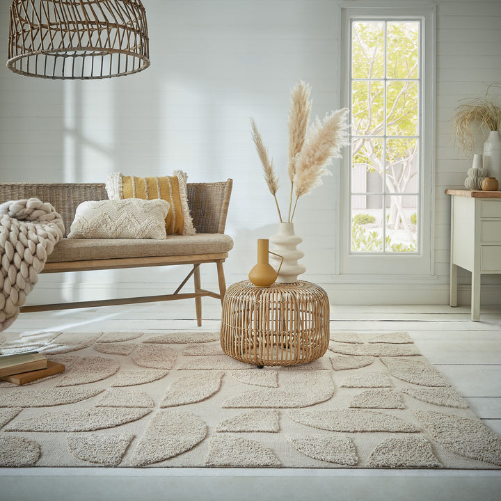 tapis aux formes géometriques beige Flair