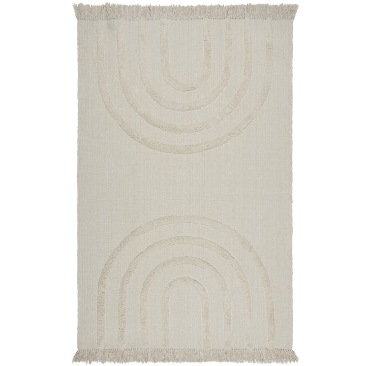 magnifique tapis en coton blanc