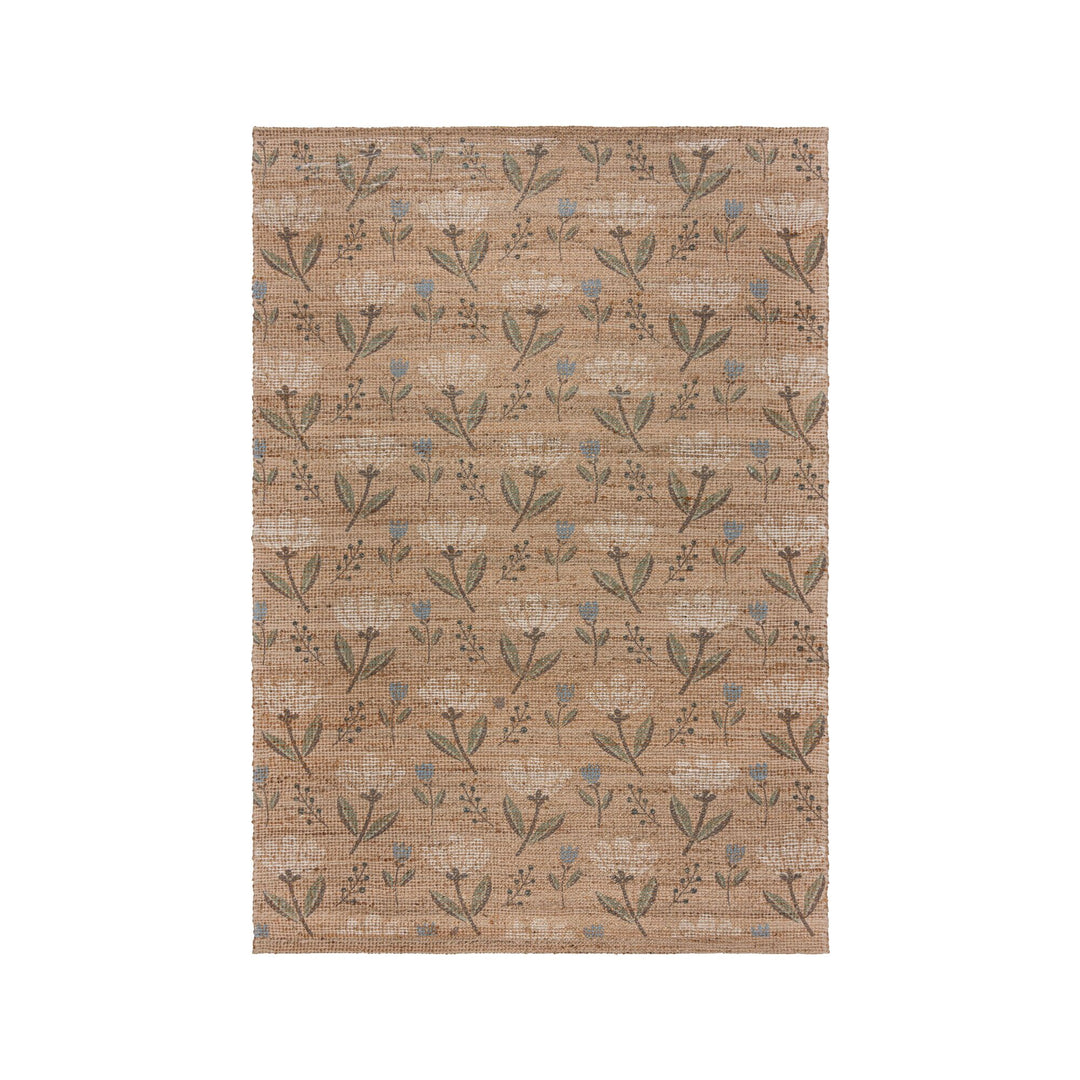 tapis jute pour salon sur fond blanc