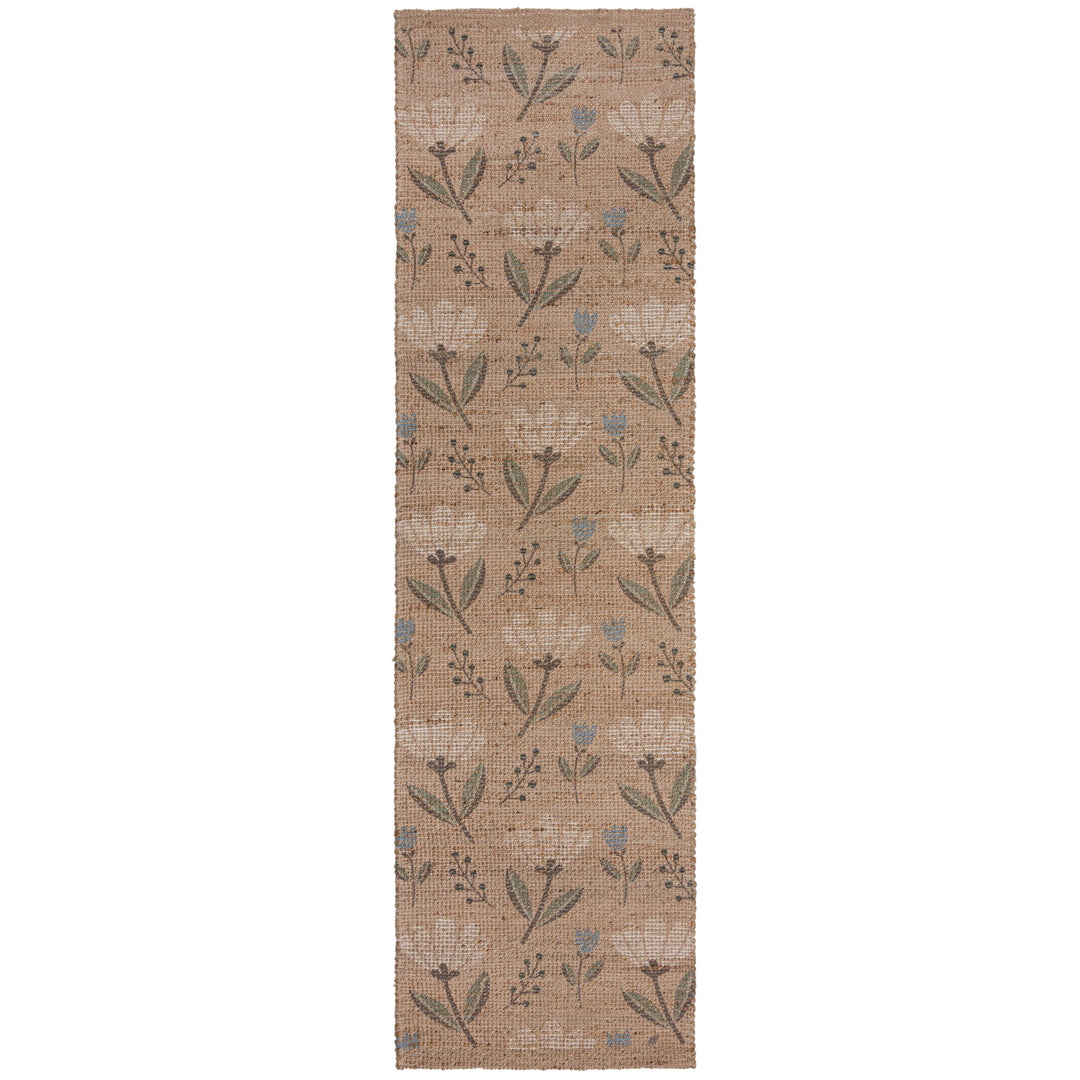 tapis jute floral arriana sur fond blanc