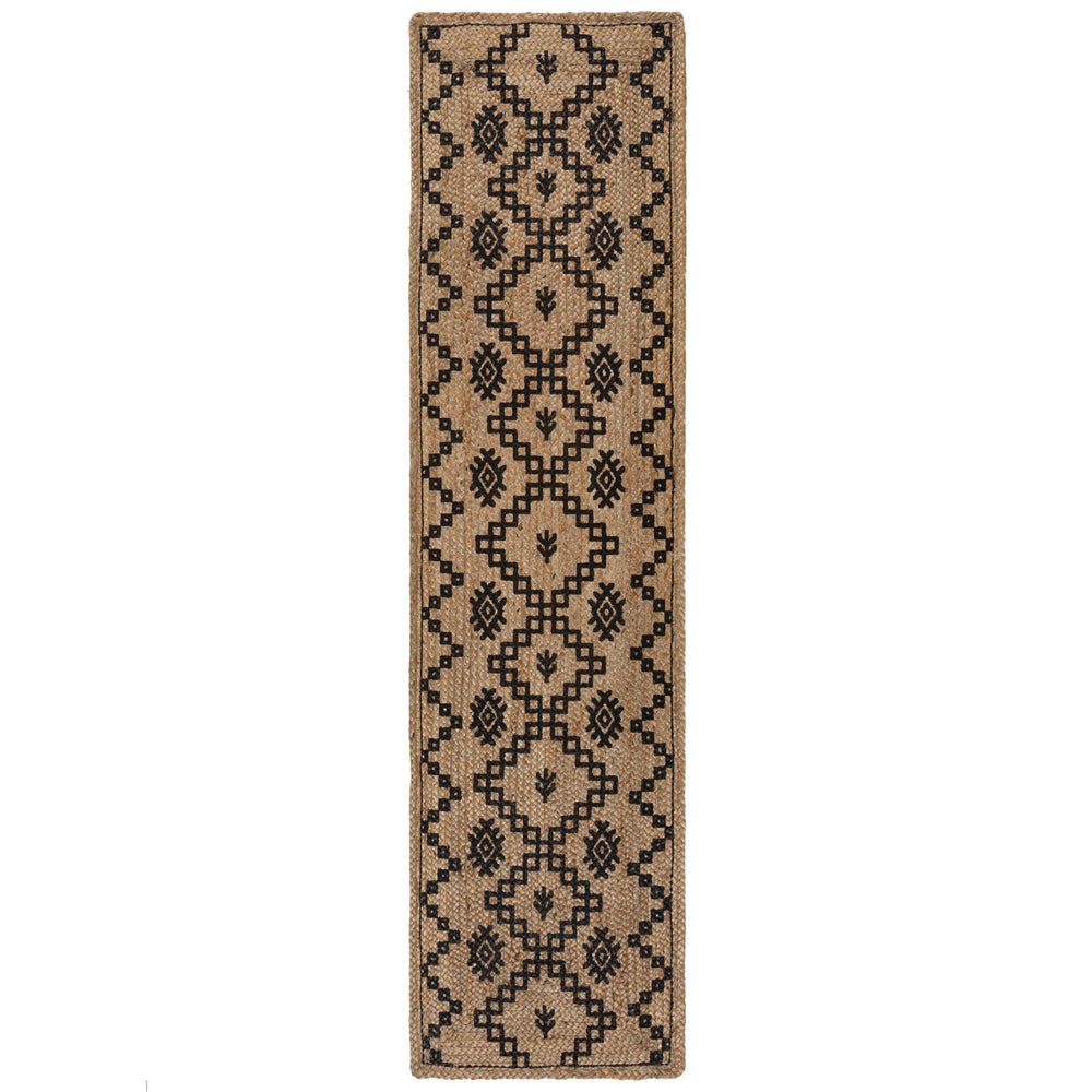 tapis en veritable jute pour couloir avec motif imprime