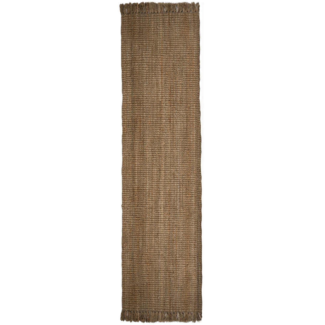 tapis en jute naturel de couloir sur fond blanc