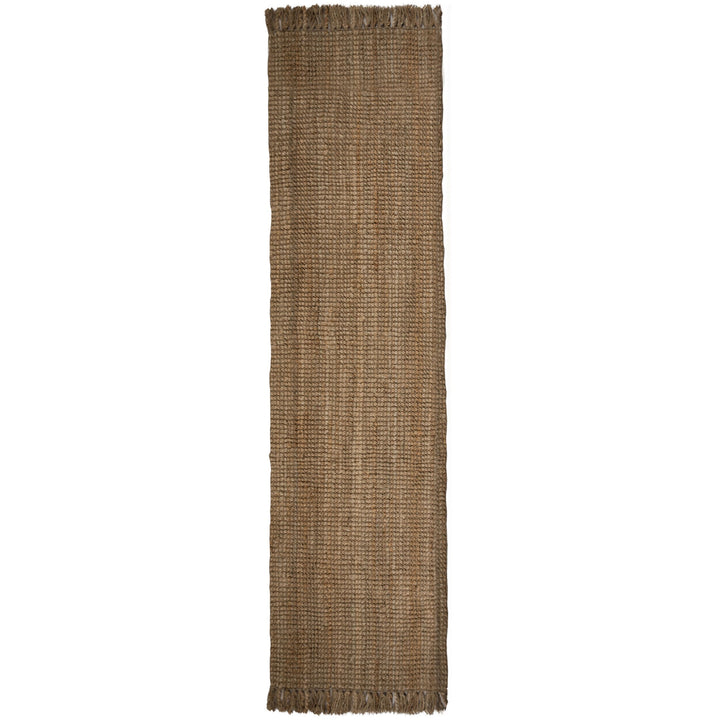 tapis en jute naturel de couloir sur fond blanc