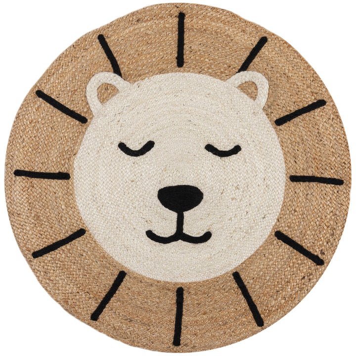 tapis jute en forme de lion pour les enfants