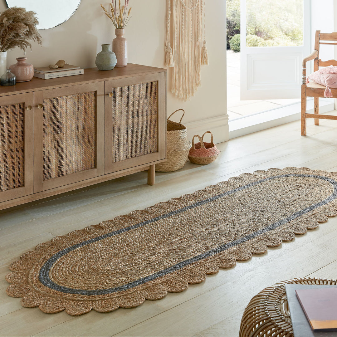 tapis en veritable jute ovale