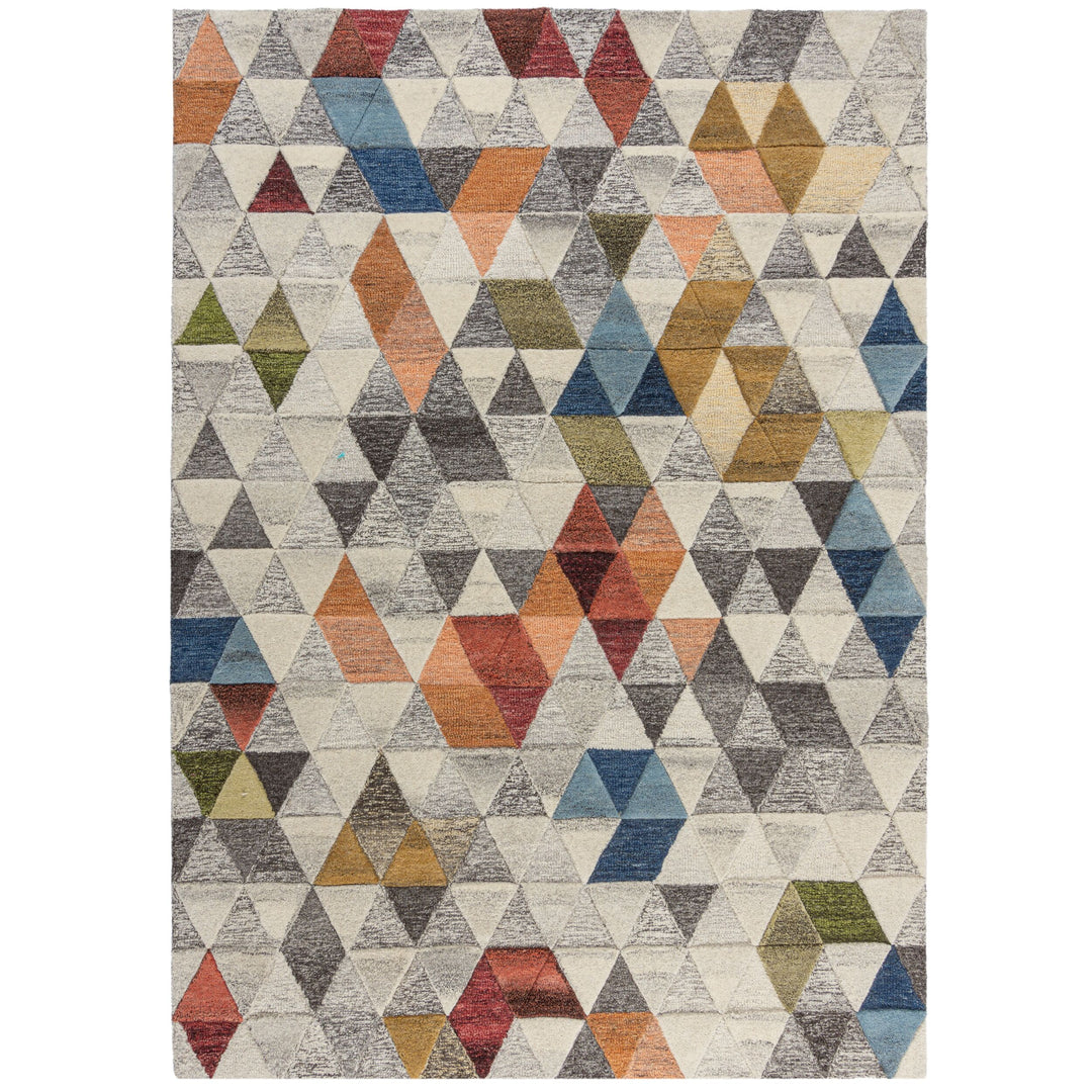 tapis en laine aux formes geometriques moda