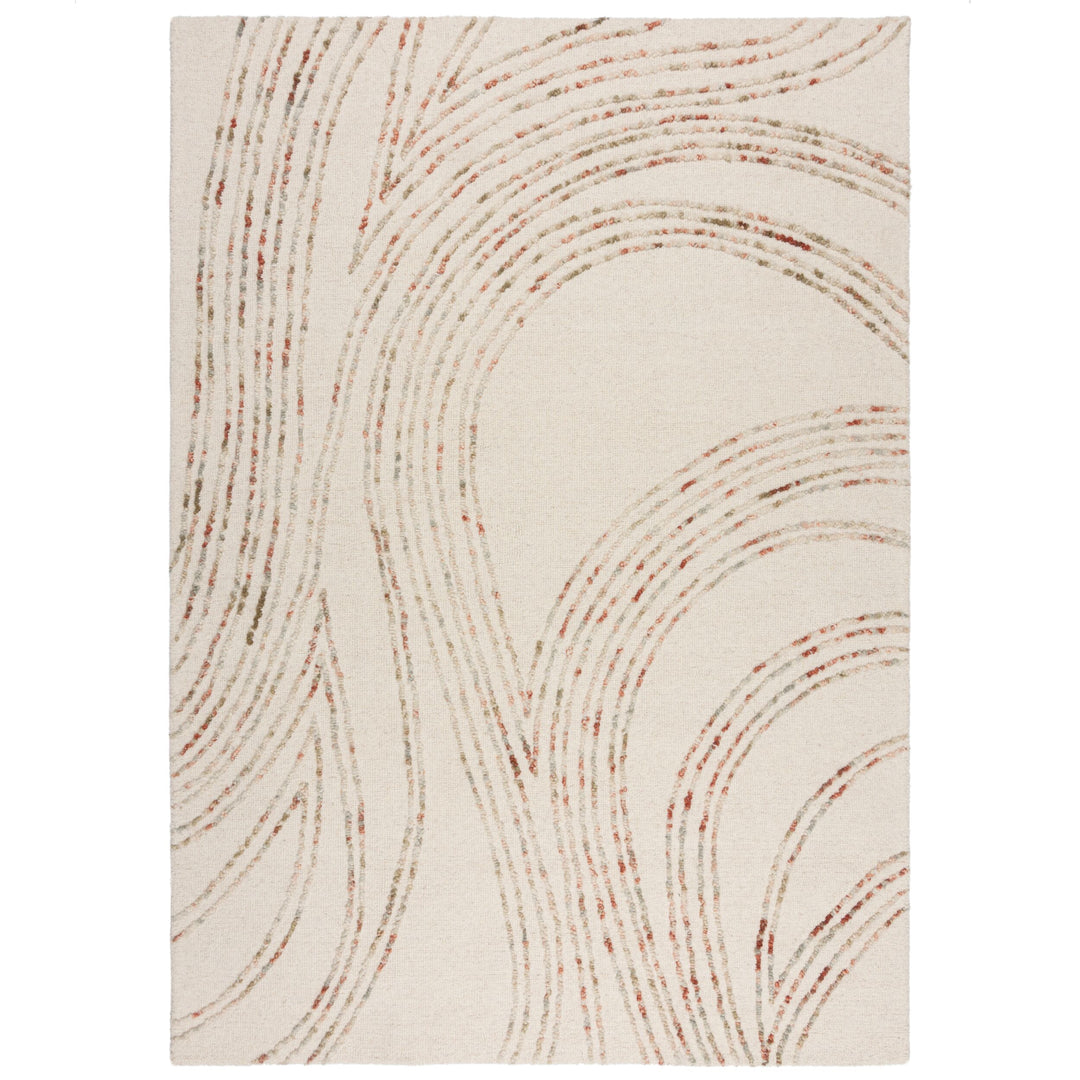 le tapis swirl coloris orange et naturel sur un fond blanc#couleur_naturel-orange