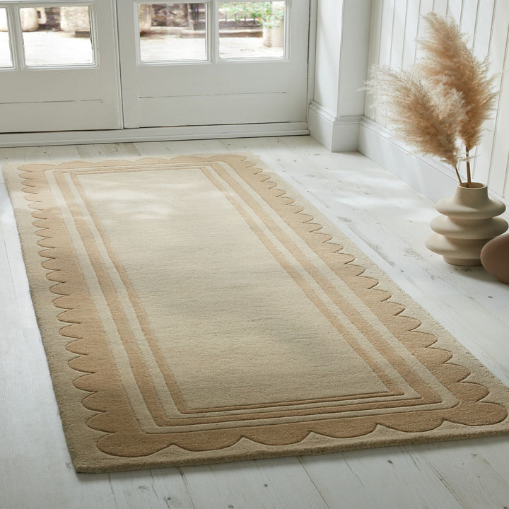 tapis de couloir en laine beige haut de gamme lois