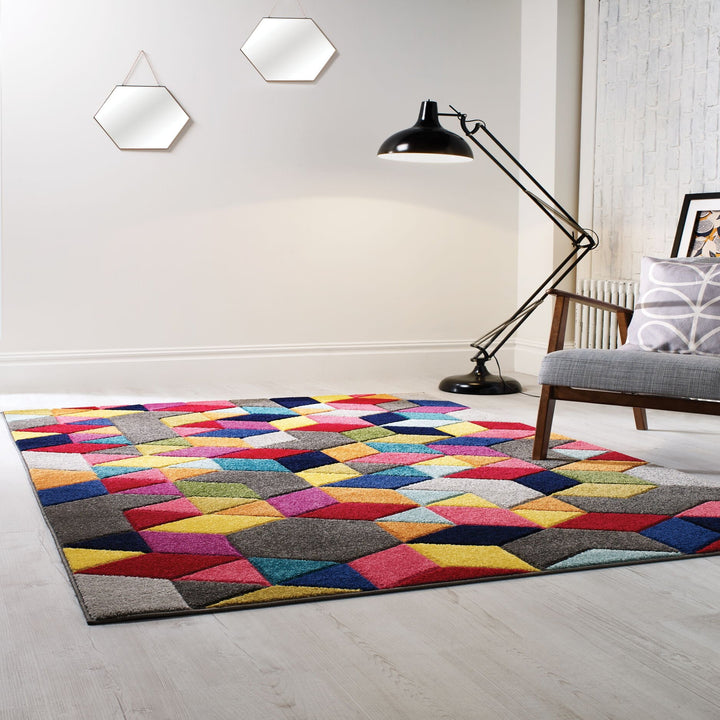 tapis de salon multicolore de la marque flair