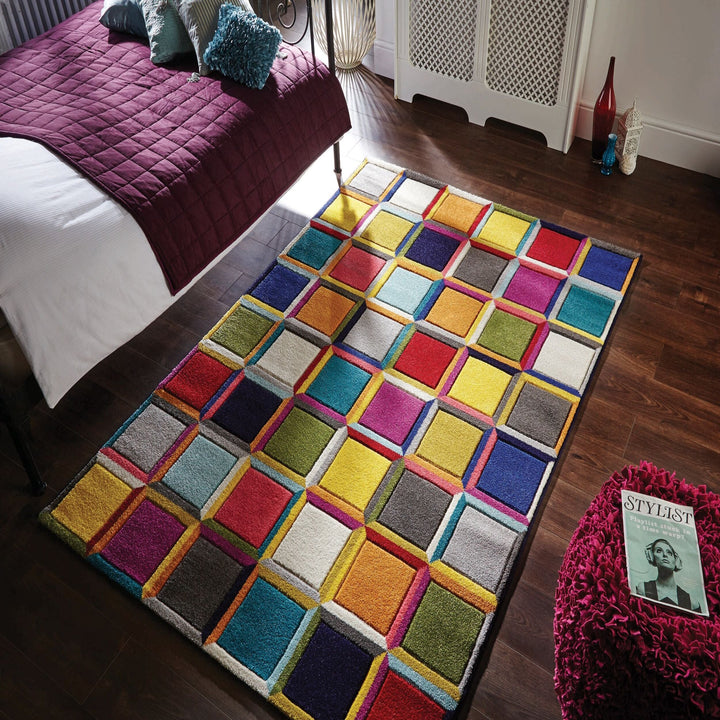 tapis multicolore tendance pour salon