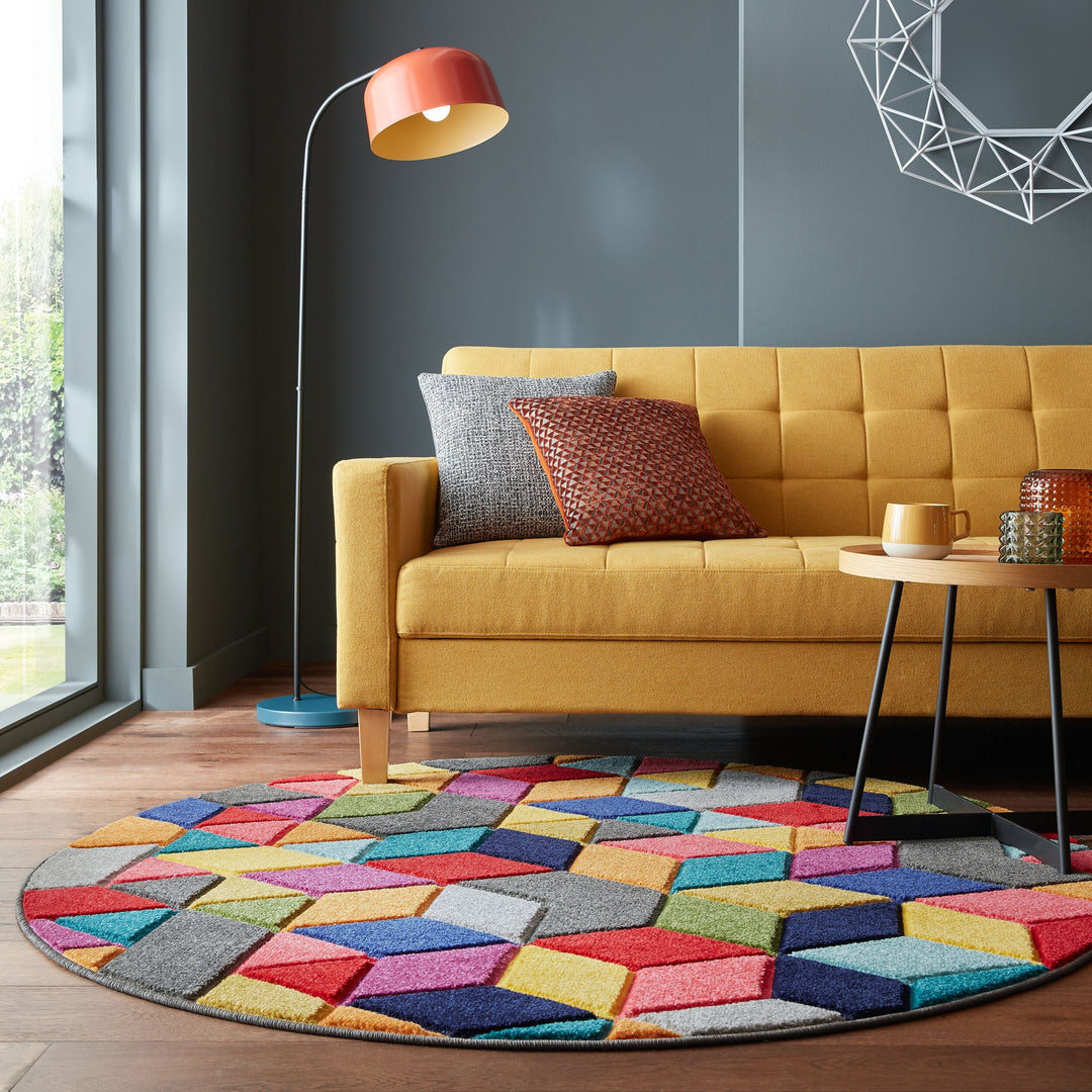 tapis rpnd design multicolore