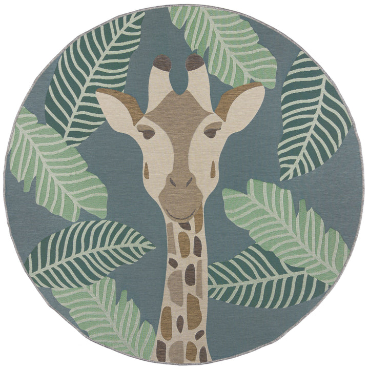 tapis rond girafe original pour exterieur